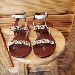 Coach Eleanor Semi Matte Strap Sandal Chalk Size 10B